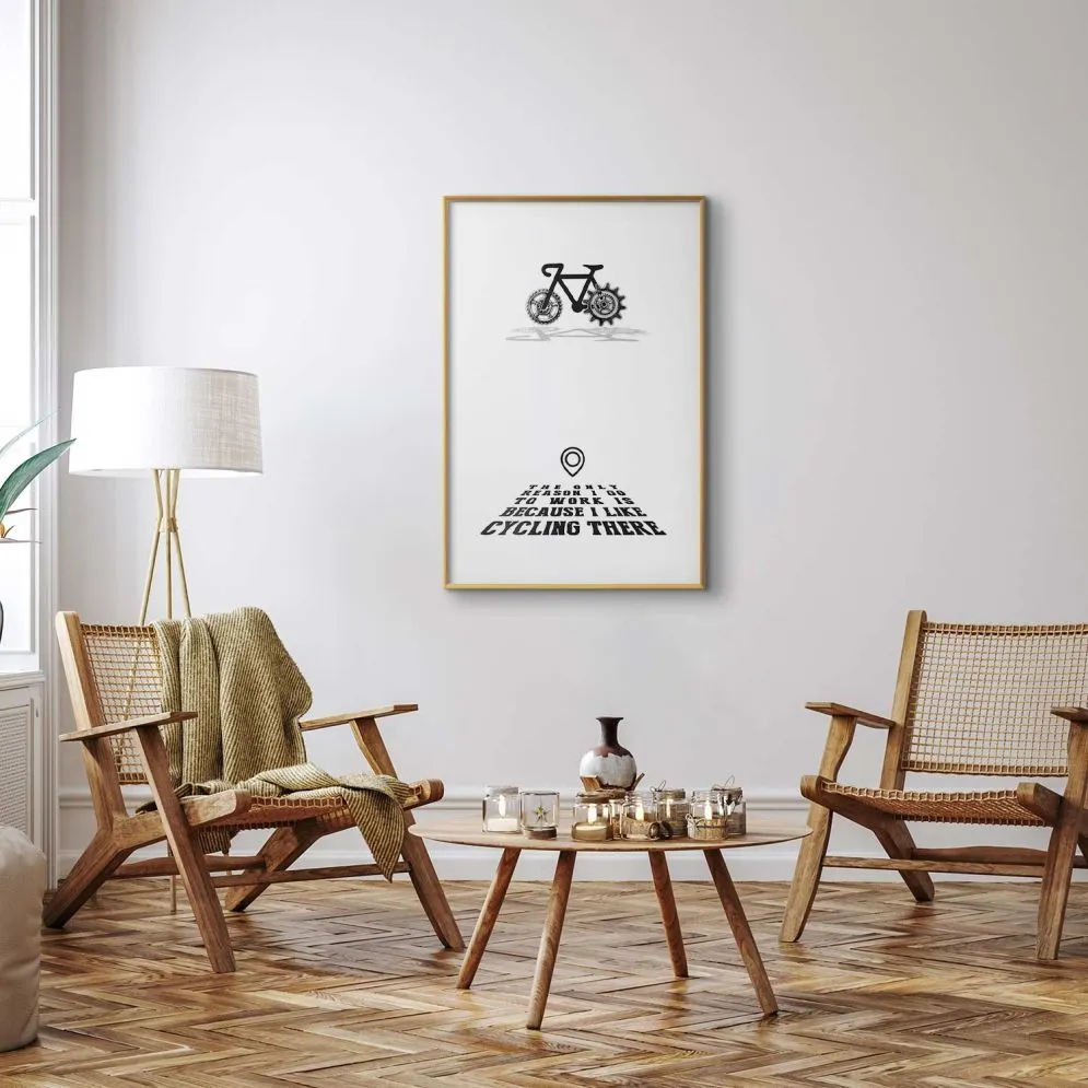 Plakat Cycling 40x60 cm z ramą złotą z marginesem | MIRAT.