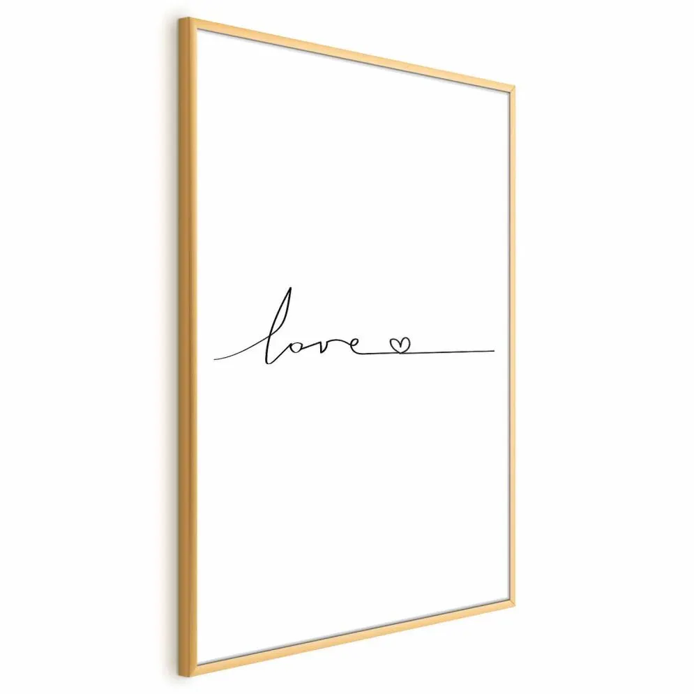 Plakat Miłość wszędzie 21x30 cm z ramą złotą z marginesem | MIRAT.