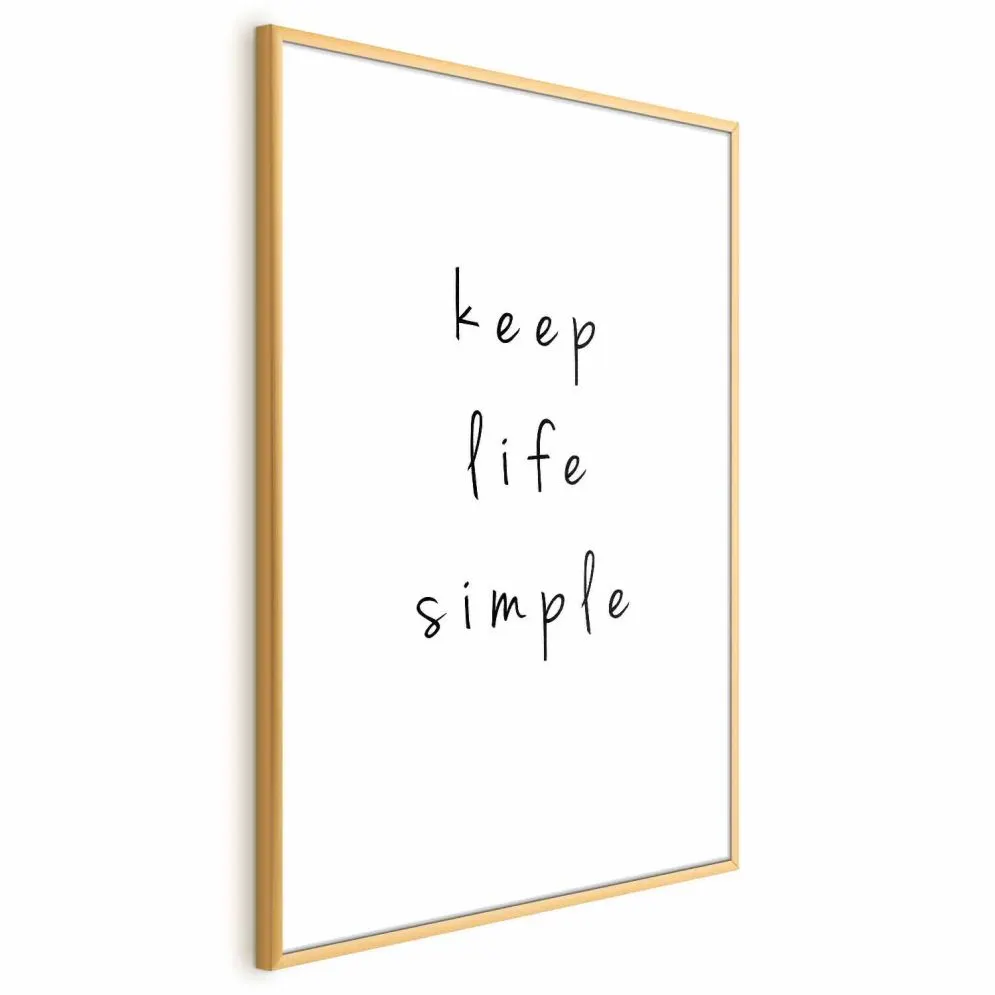 Plakat Simple 60x90 cm z ramą złotą z marginesem | MIRAT.