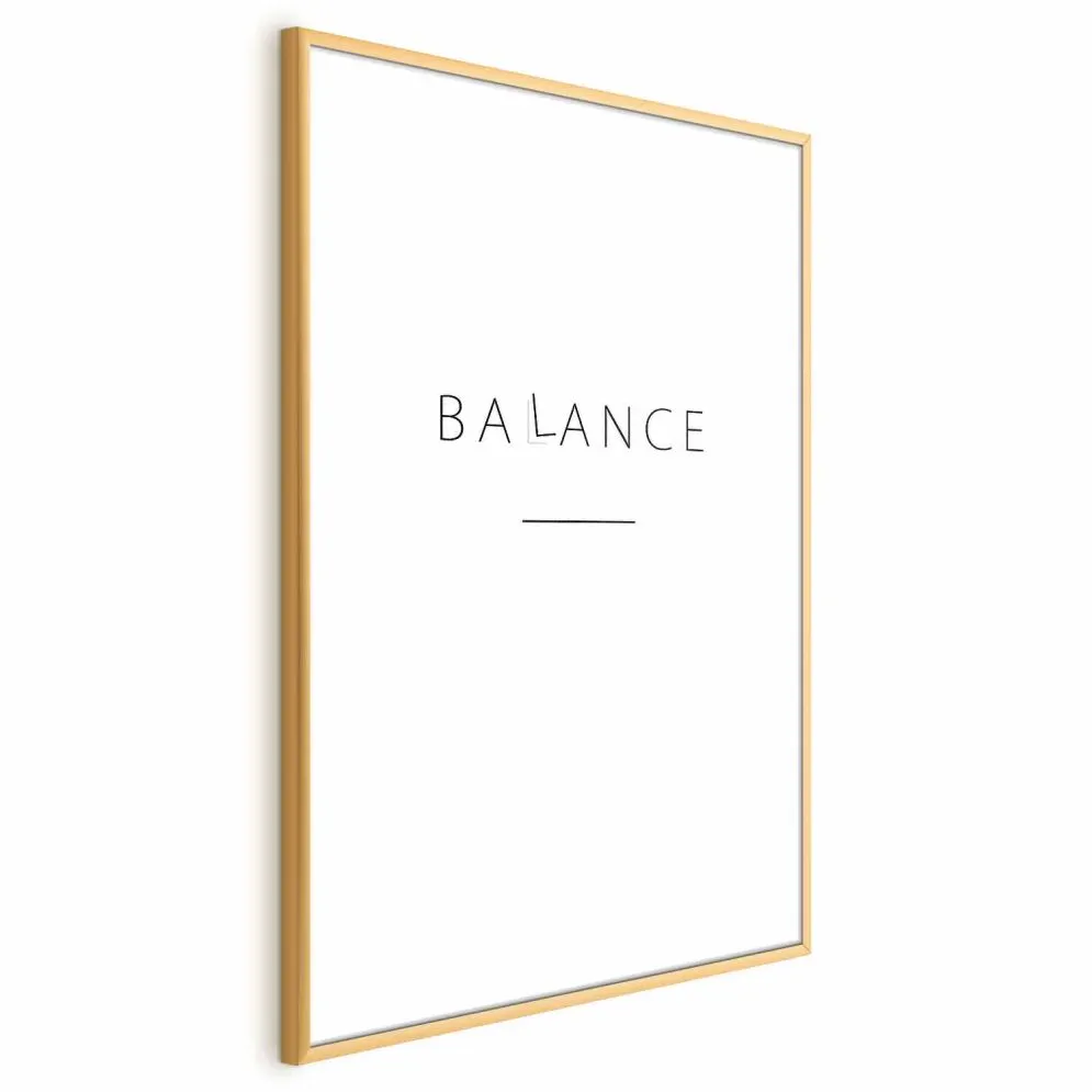 Plakat Balance 40x60 cm z ramą złotą z marginesem | MIRAT.