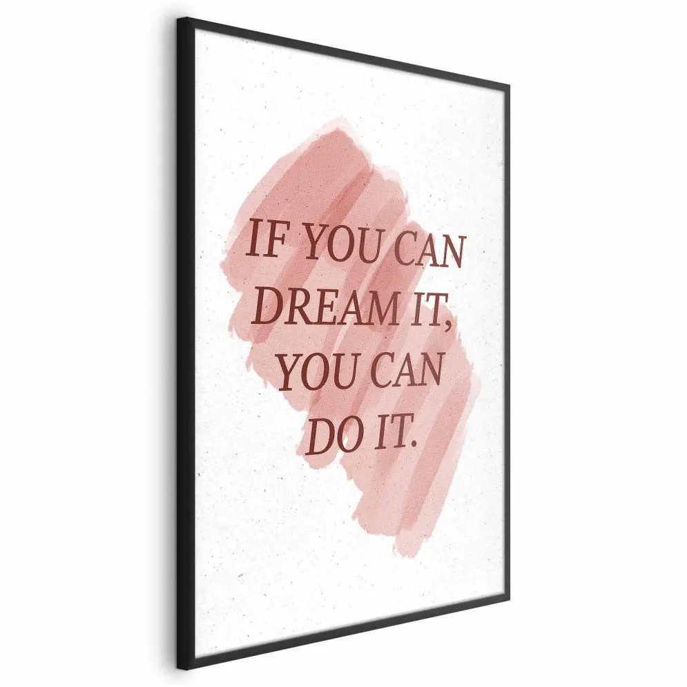 Plakat You Can Do It 29,7x42 cm z ramą czarną bez marginesu | MIRAT.