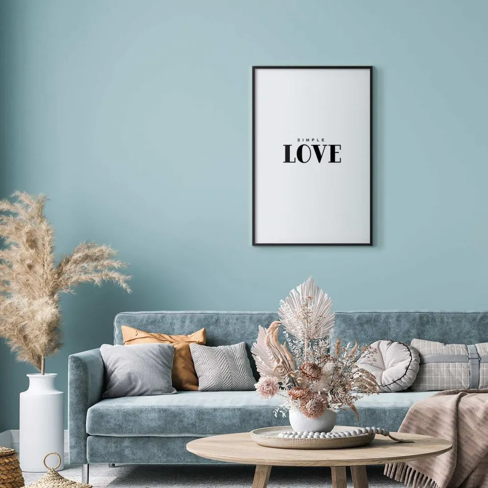 Plakat Simple Love 21x30 cm z ramą czarną z marginesem | MIRAT.
