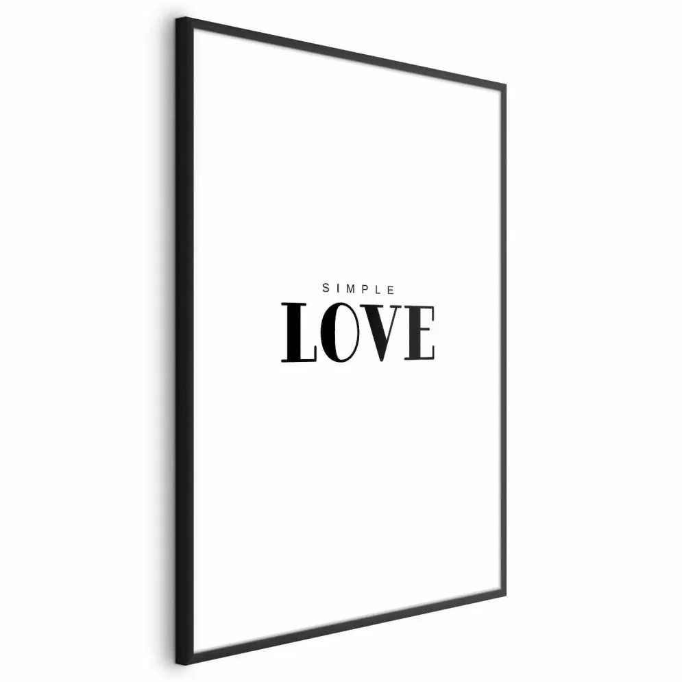 Plakat Simple Love 21x30 cm z ramą czarną z marginesem | MIRAT.