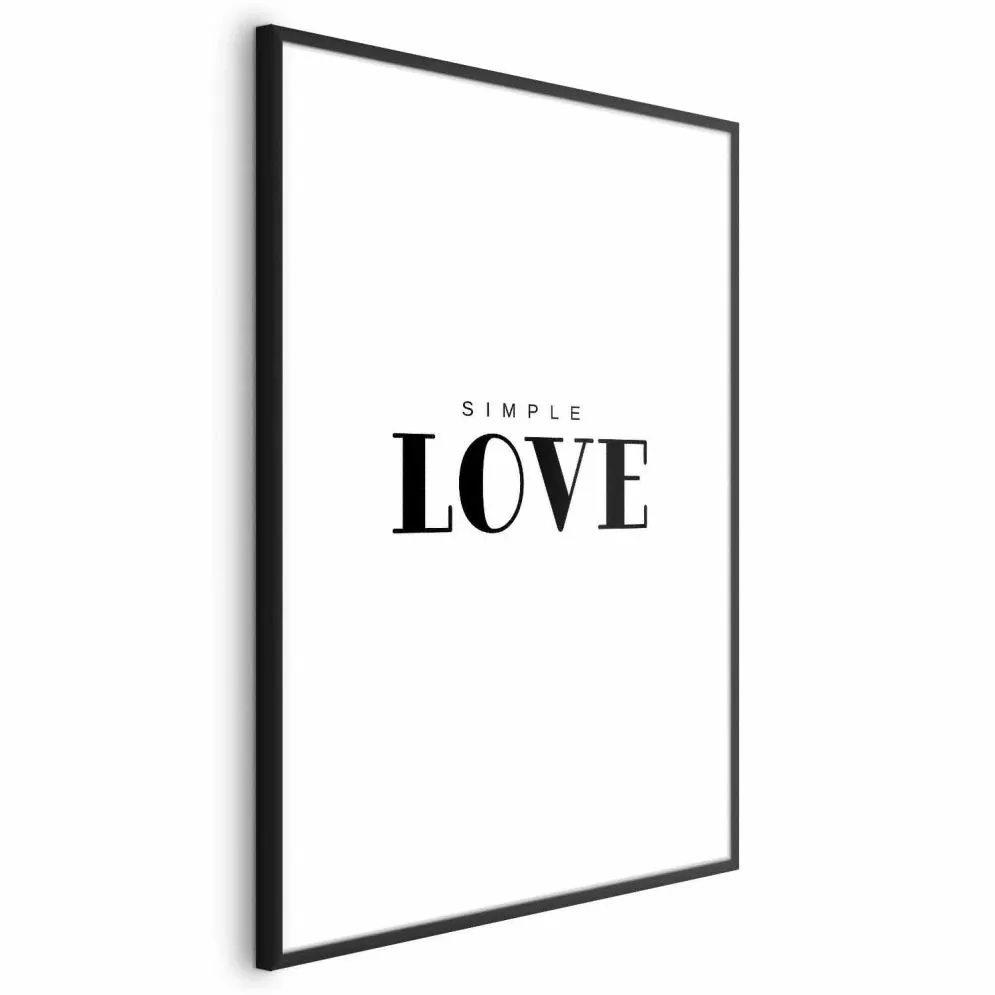 Plakat Simple Love 29,7x42 cm z ramą czarną bez marginesu | MIRAT.