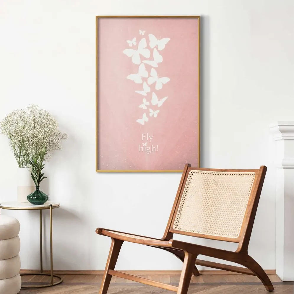 Plakat Fly High 21x30 cm z ramą złotą bez marginesu | MIRAT.