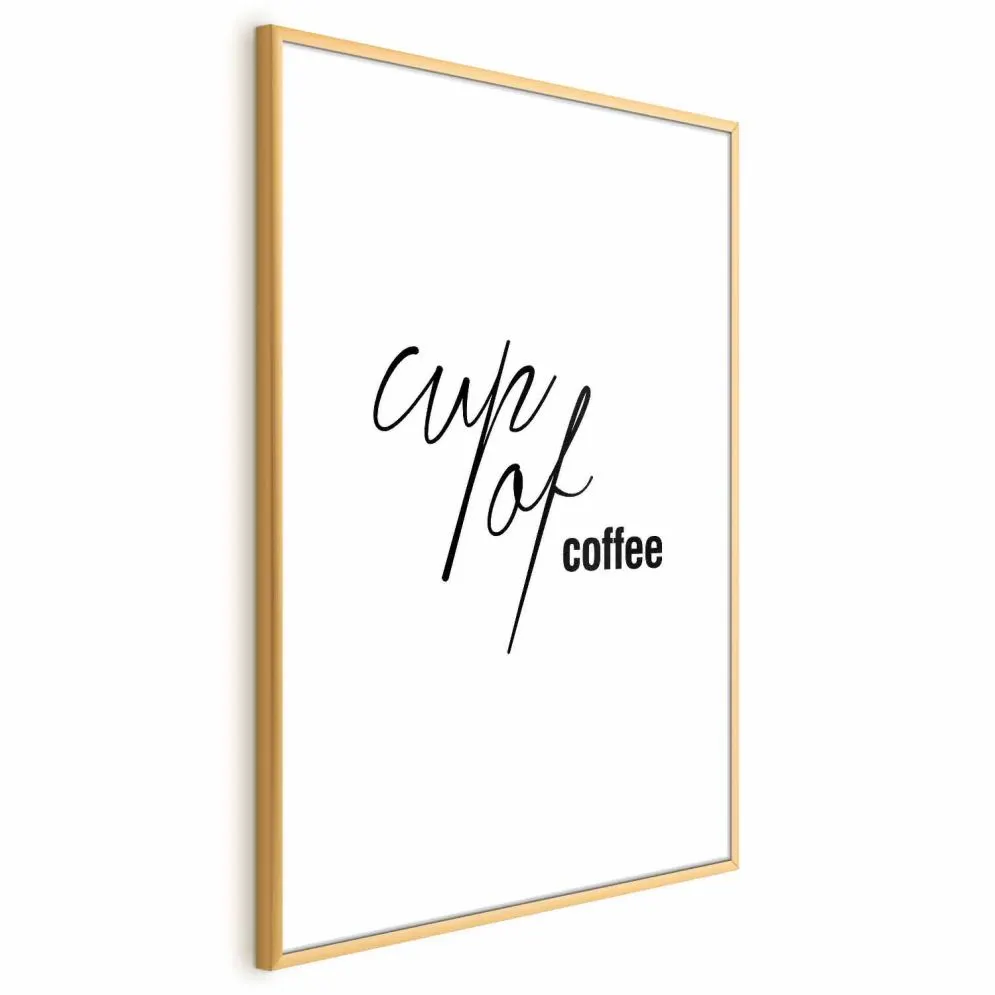 Plakat Coffee 21x30 cm z ramą złotą z marginesem | MIRAT.