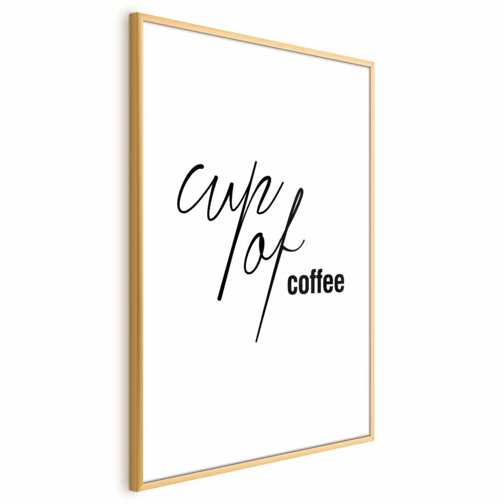 Plakat Coffee 21x30 cm z ramą złotą bez marginesu | MIRAT.