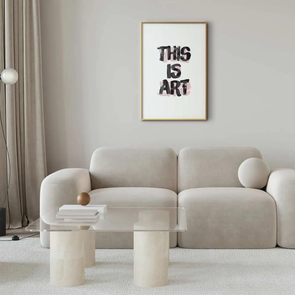Plakat This Is Art 60x90 cm z ramą złotą z marginesem | MIRAT.