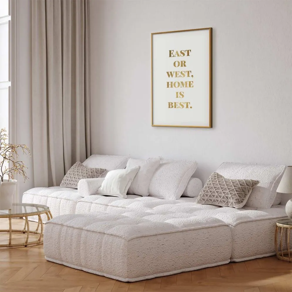 Plakat Gold Home 29,7x42 cm z ramą złotą z marginesem | MIRAT.