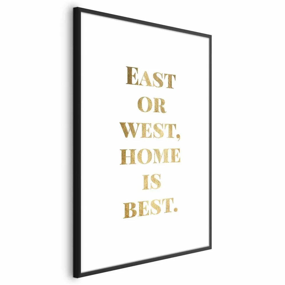 Plakat Gold Home 21x30 cm z ramą czarną z marginesem | MIRAT.