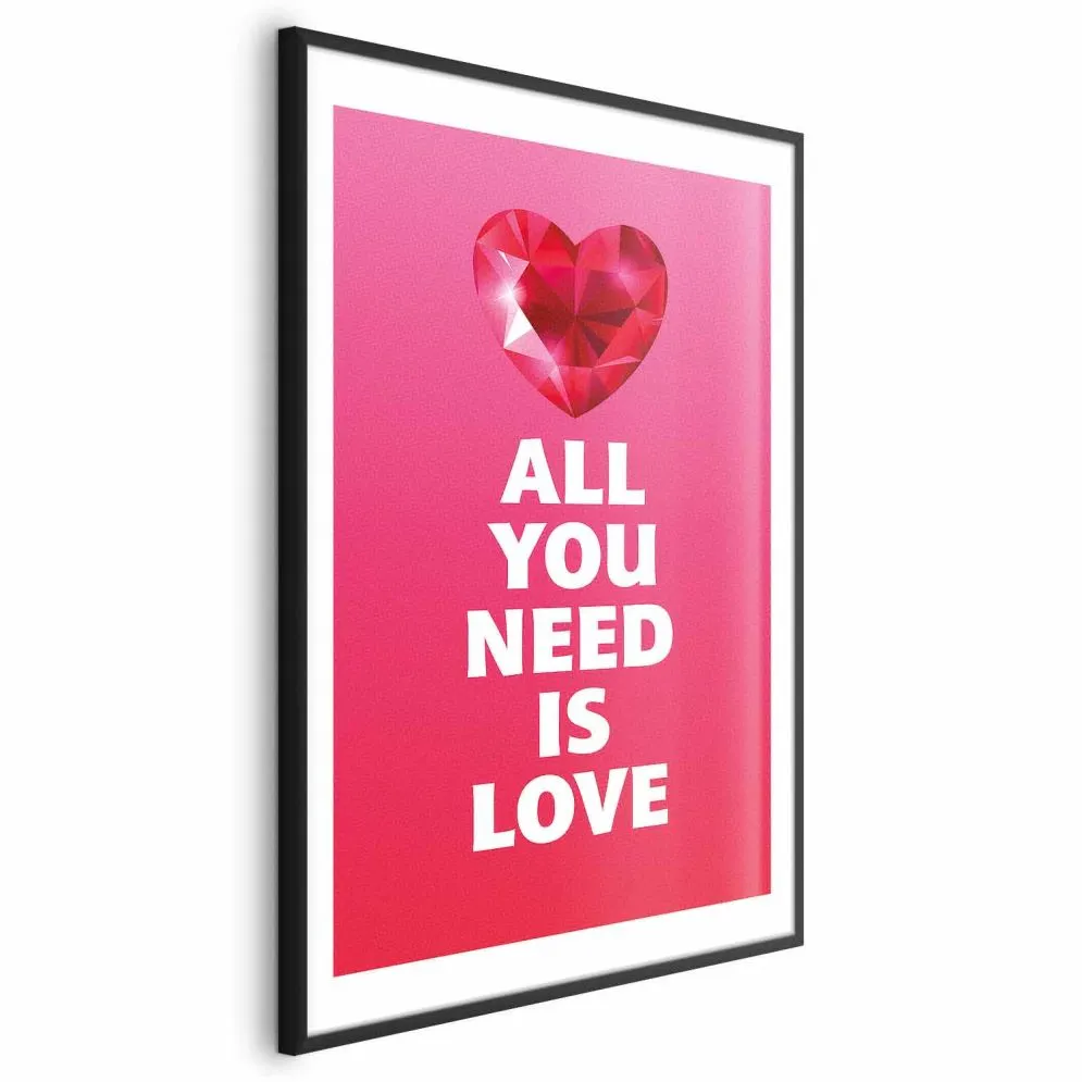 Plakat Zjawiskowe serce 40x60 cm z ramą czarną z marginesem | MIRAT.