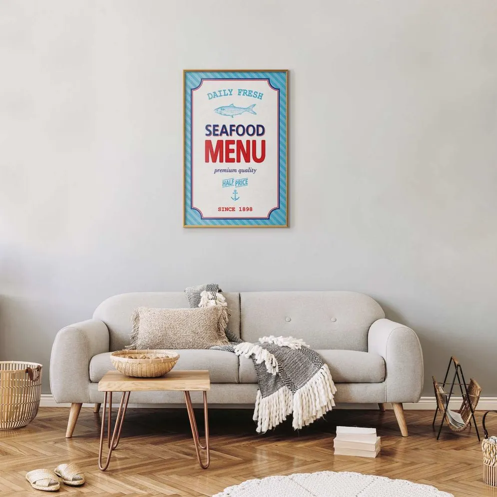Plakat Menu 21x30 cm z ramą złotą bez marginesu | MIRAT.