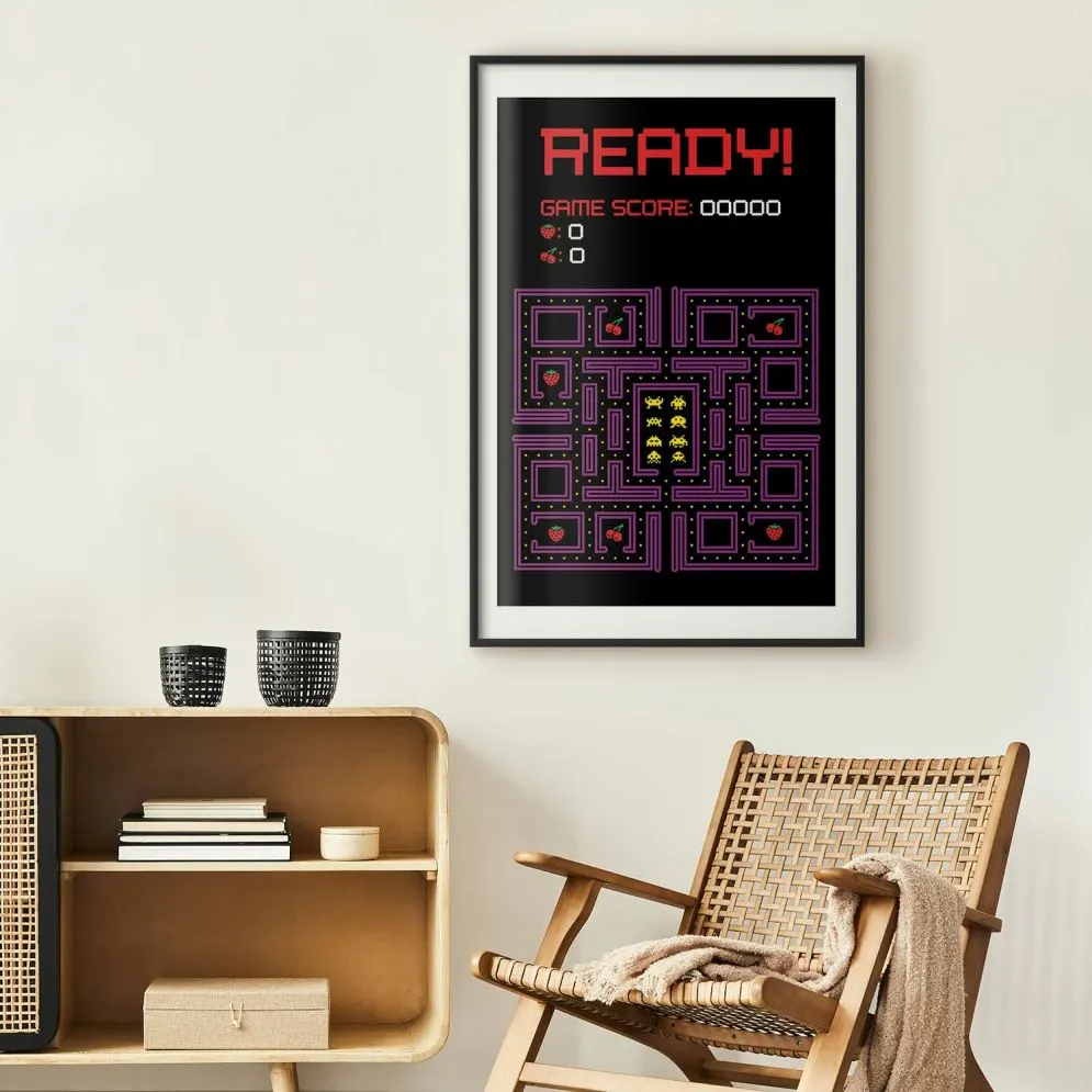 Plakat Ready 21x30 cm z ramą czarną z marginesem | MIRAT.