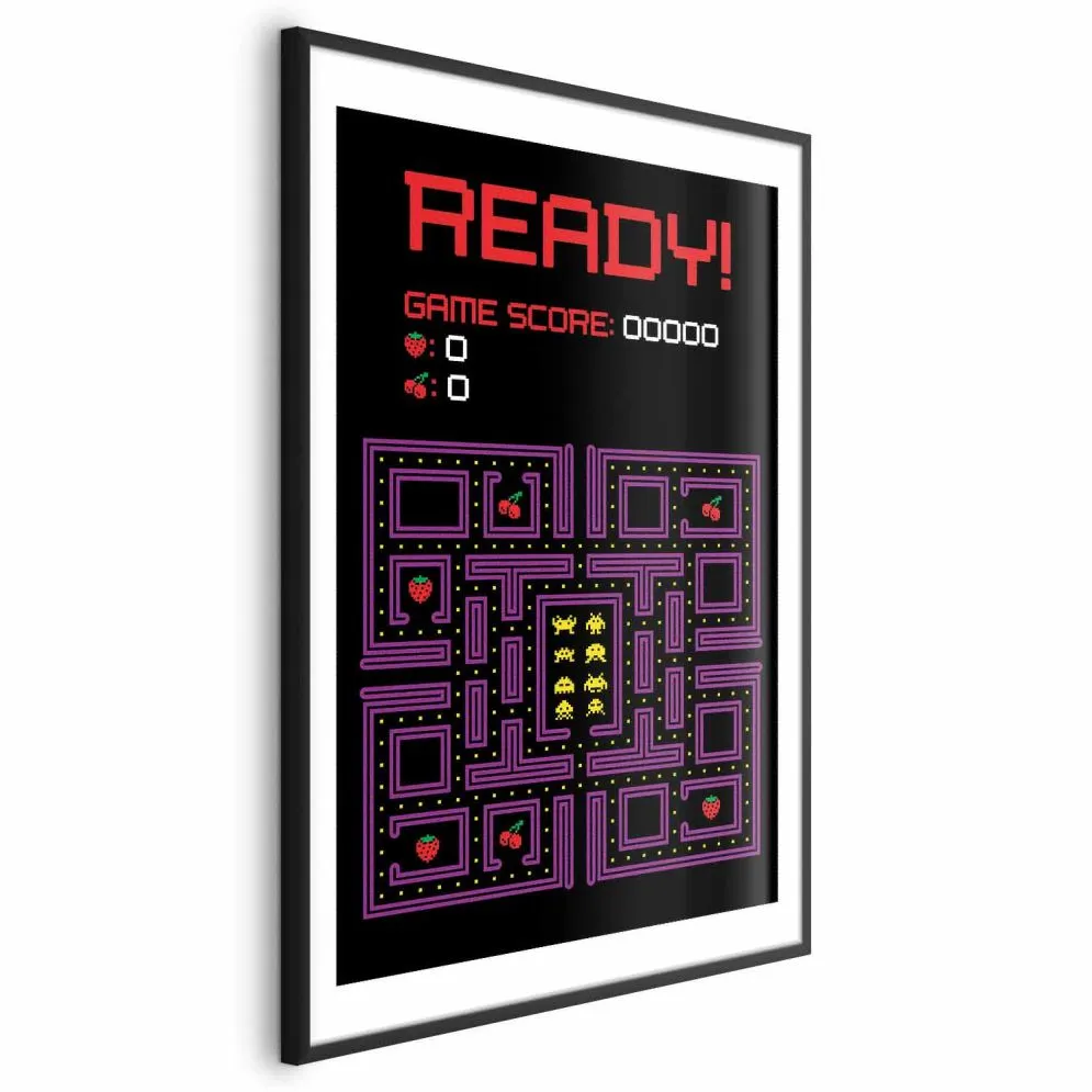 Plakat Ready 21x30 cm z ramą czarną z marginesem | MIRAT.