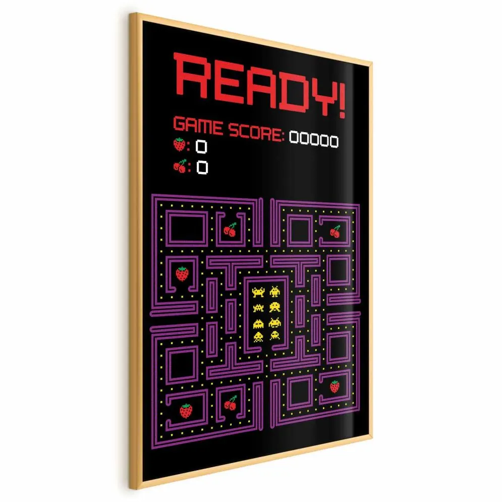 Plakat Ready 29,7x42 cm z ramą złotą bez marginesu | MIRAT.