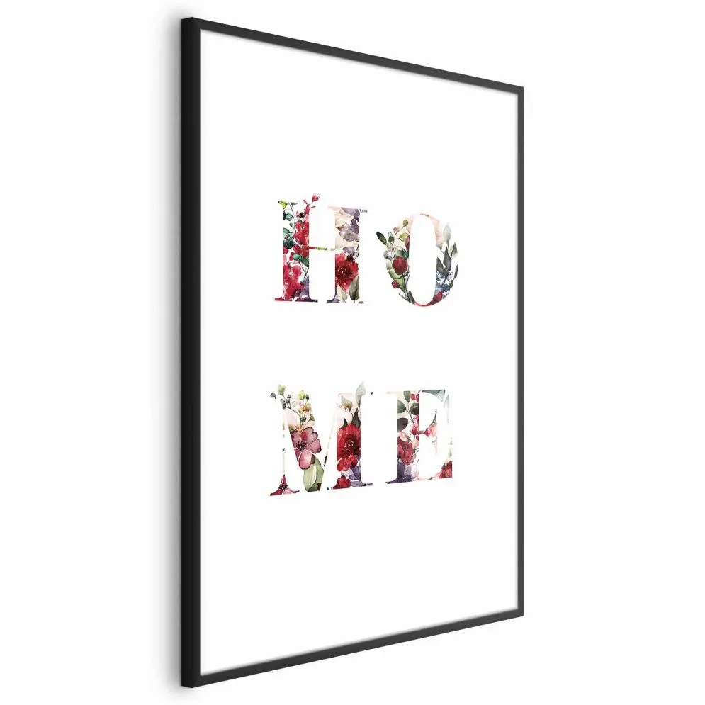 Plakat Dom w kwiatach 21x30 cm z ramą czarną z marginesem | MIRAT.