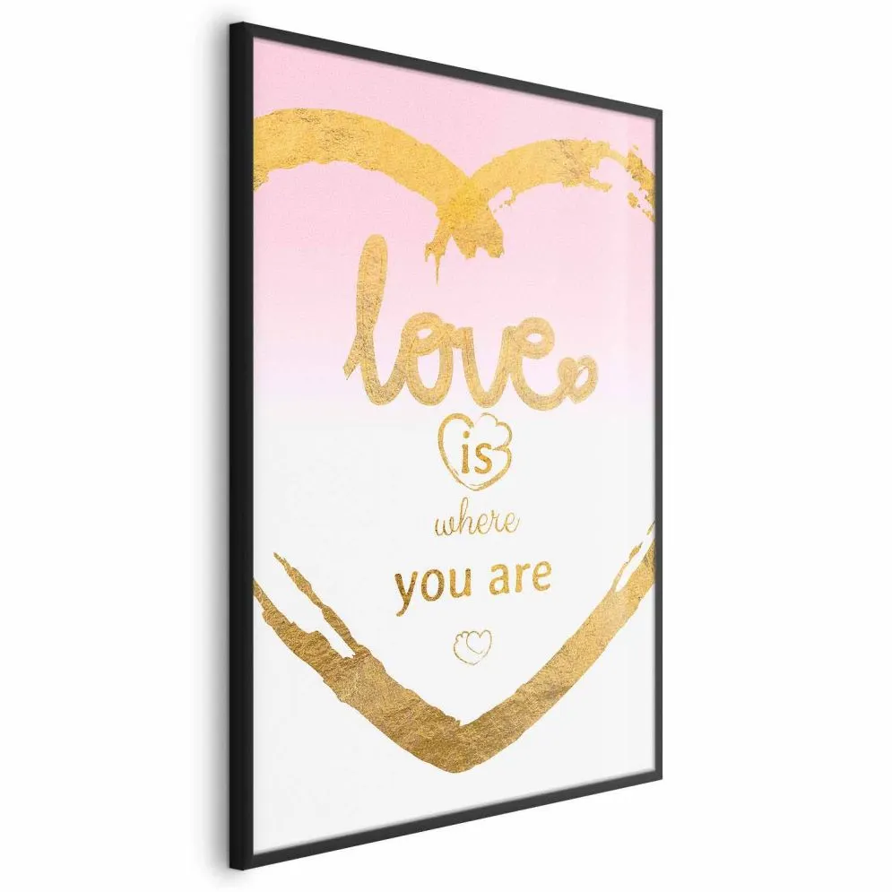 Plakat Love Is 29,7x42 cm z ramą czarną bez marginesu | MIRAT.
