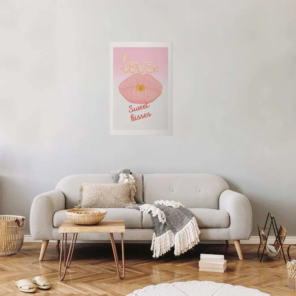 Plakat Sweet Kisses 21x30 cm bez ramy z marginesem | MIRAT.
