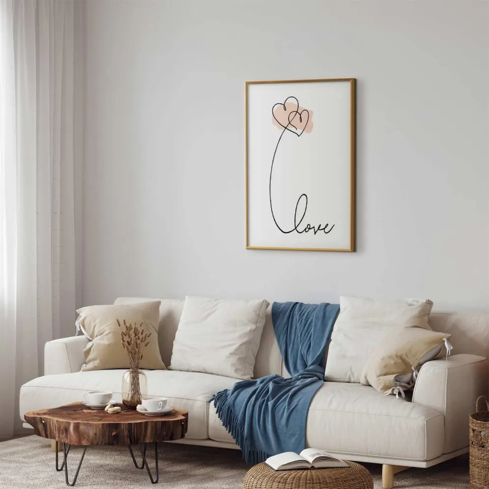 Plakat Połączeni w chmurach 21x30 cm z ramą złotą bez marginesu | MIRAT.
