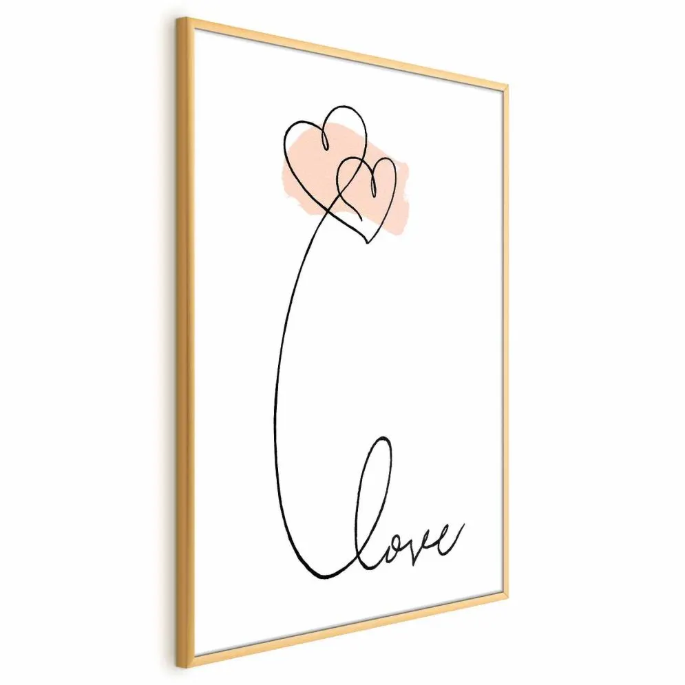 Plakat Połączeni w chmurach 21x30 cm z ramą złotą bez marginesu | MIRAT.