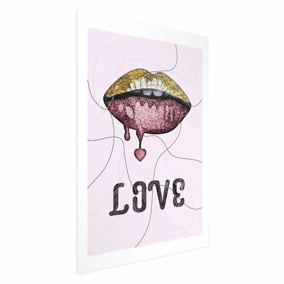 Plakat Płynne usta 60x90 cm bez ramy z marginesem | MIRAT.