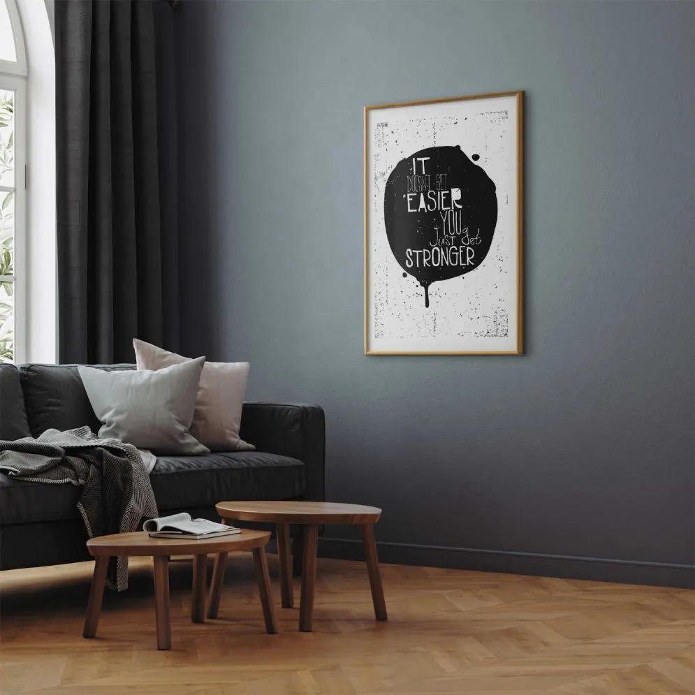 Plakat Stronger 21x30 cm z ramą złotą z marginesem | MIRAT.