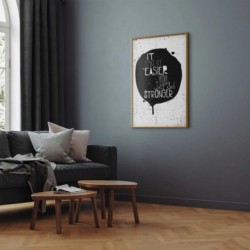 Plakat Stronger 21x30 cm z ramą złotą bez marginesu | MIRAT.