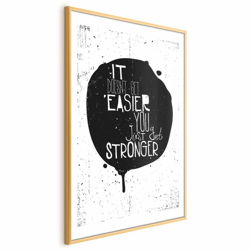 Plakat Stronger 21x30 cm z ramą złotą z marginesem | MIRAT.