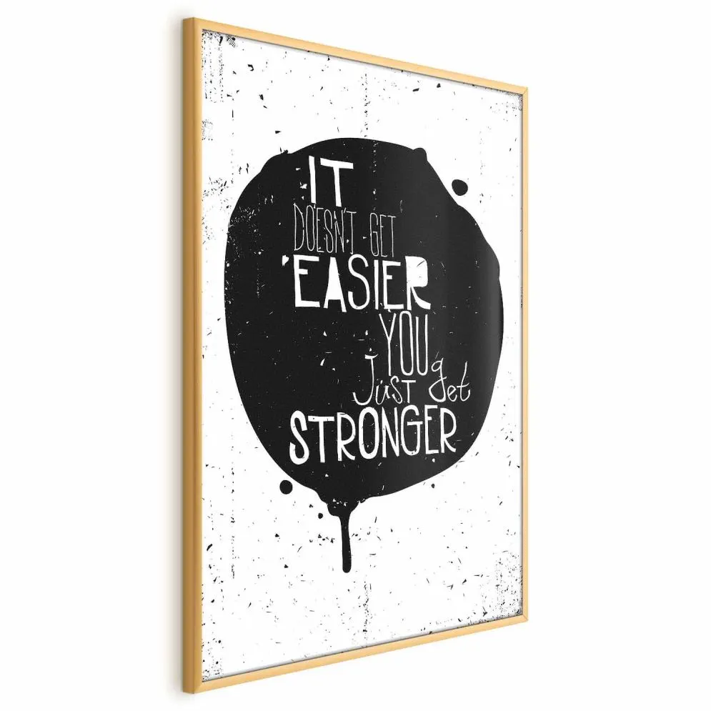 Plakat Stronger 21x30 cm z ramą złotą bez marginesu | MIRAT.