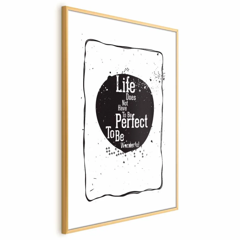 Plakat Life 60x90 cm z ramą złotą z marginesem | MIRAT.