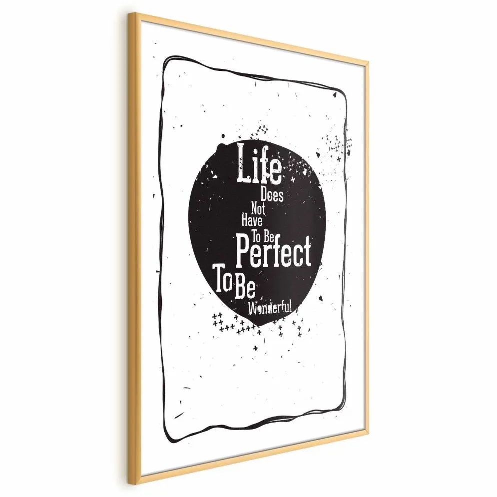 Plakat Life 60x90 cm z ramą złotą bez marginesu | MIRAT.