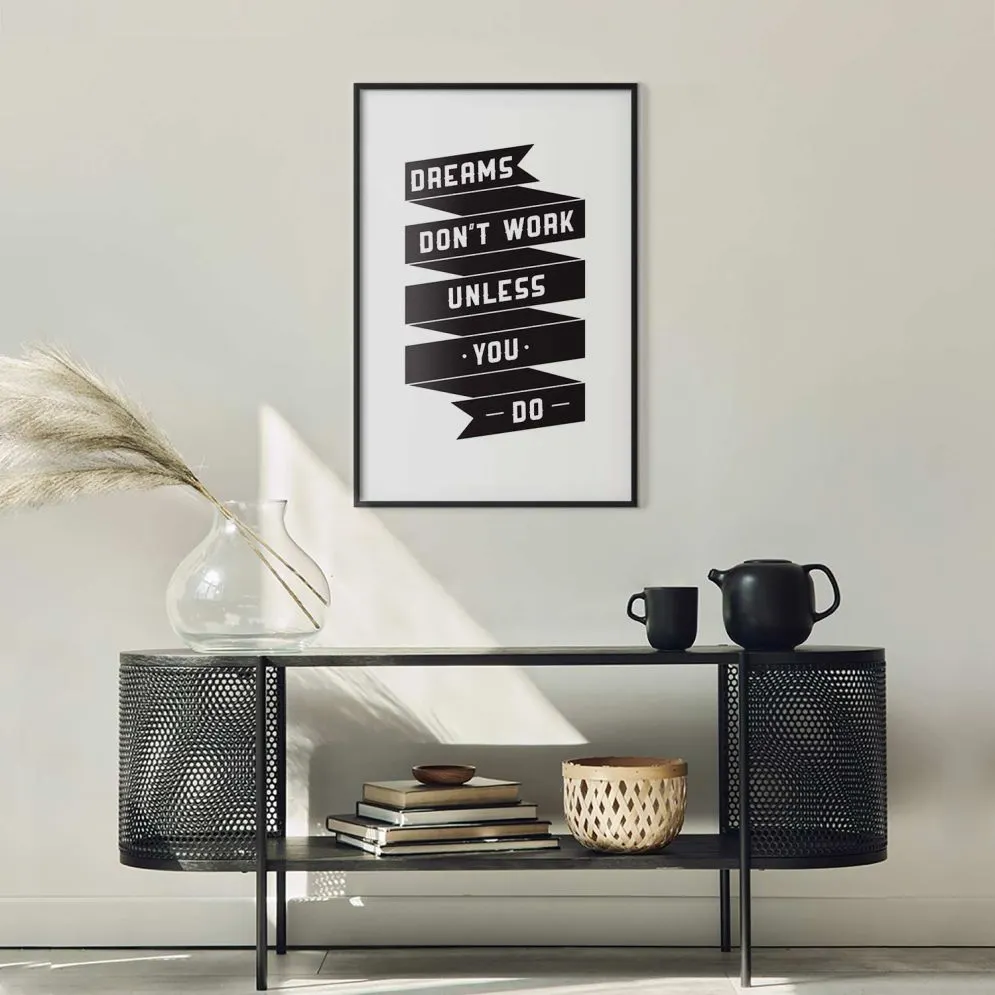 Plakat Dreams 29,7x42 cm z ramą czarną bez marginesu | MIRAT.