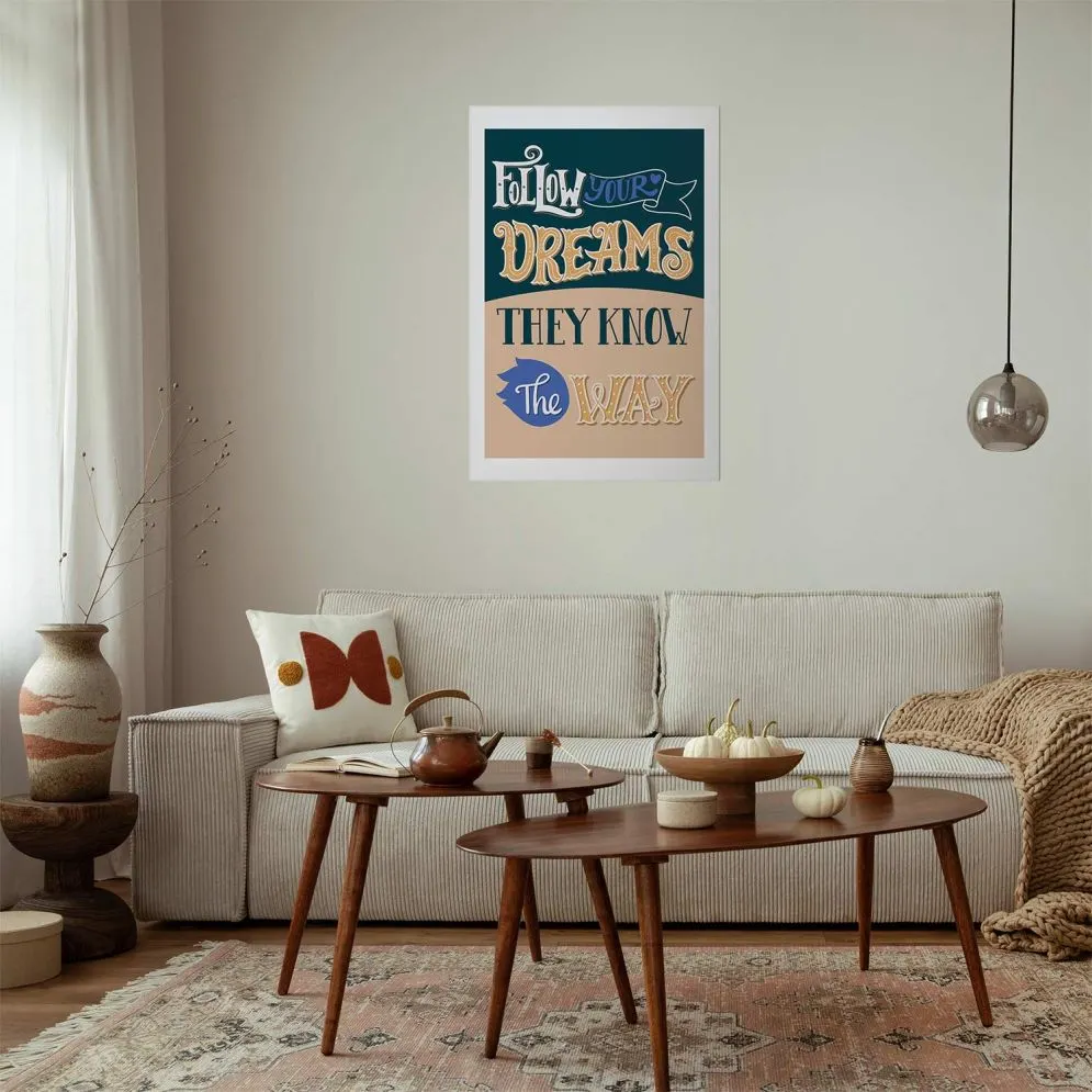 Plakat Follow 40x60 cm bez ramy z marginesem | MIRAT.