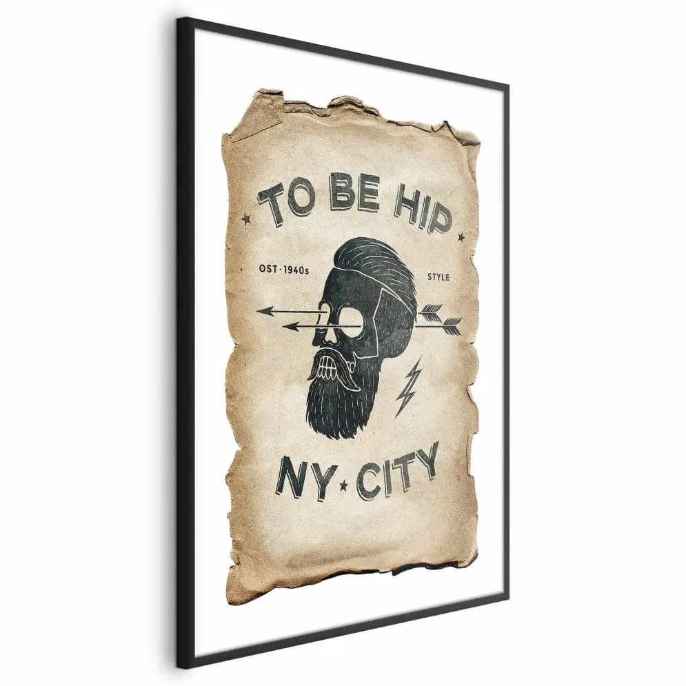 Plakat To be hip 21x30 cm z ramą czarną z marginesem | MIRAT.
