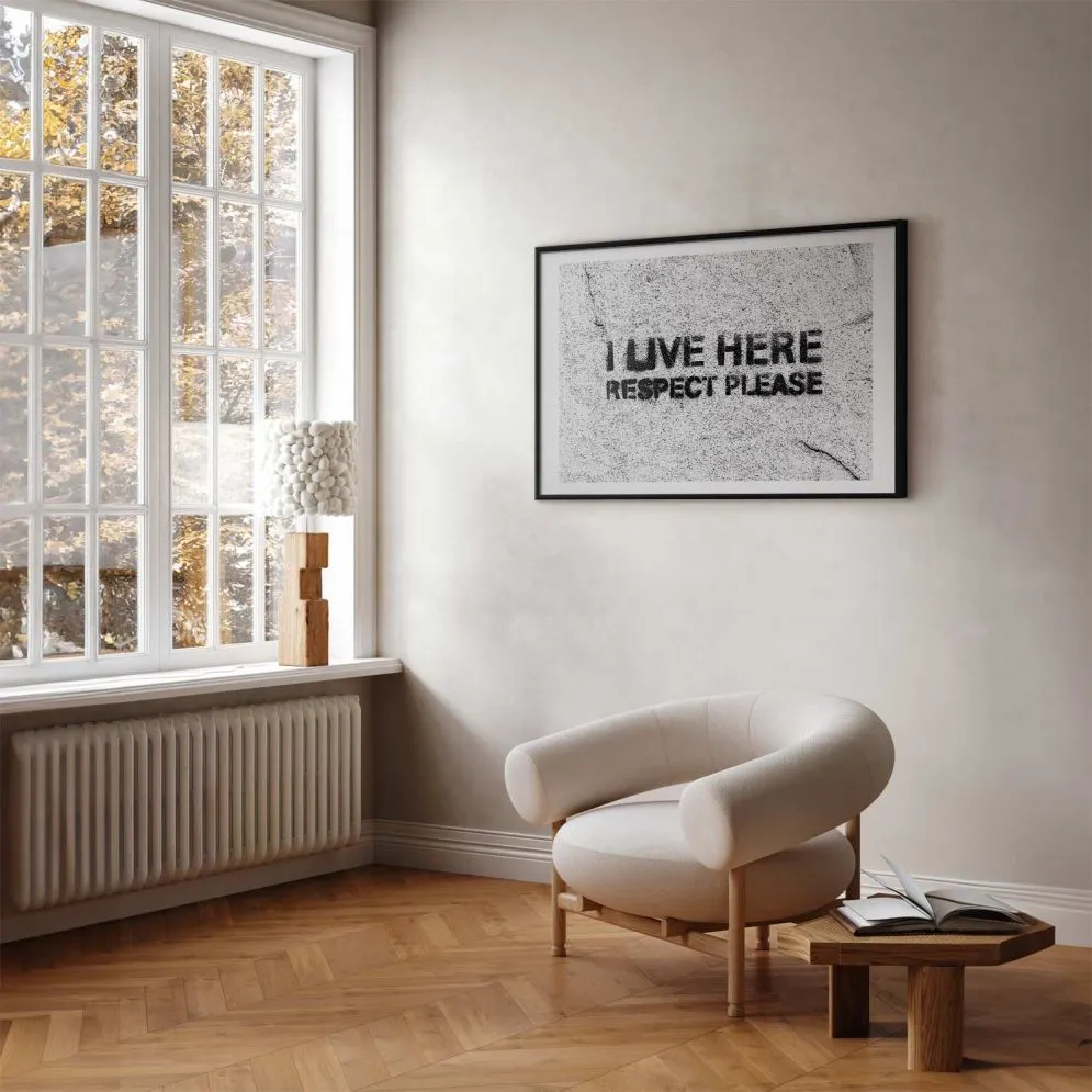 Plakat Respect 30x21 cm z ramą czarną z marginesem | MIRAT.