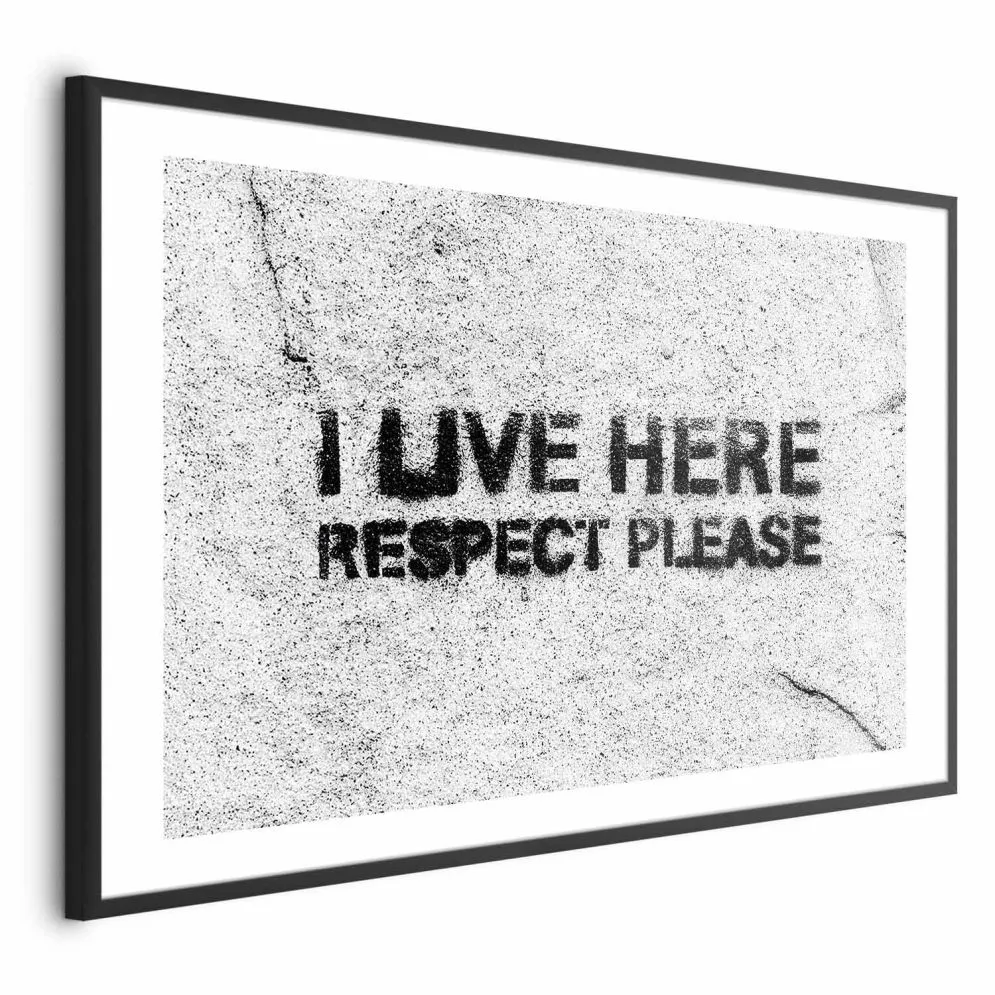 Plakat Respect 30x21 cm z ramą czarną z marginesem | MIRAT.
