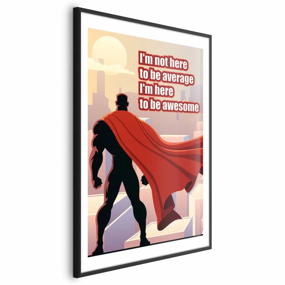 Plakat Average 60x90 cm z ramą czarną z marginesem | MIRAT.