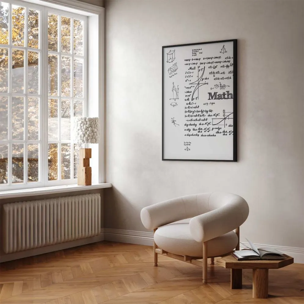 Plakat Matematyka 21x30 cm z ramą czarną bez marginesu | MIRAT.