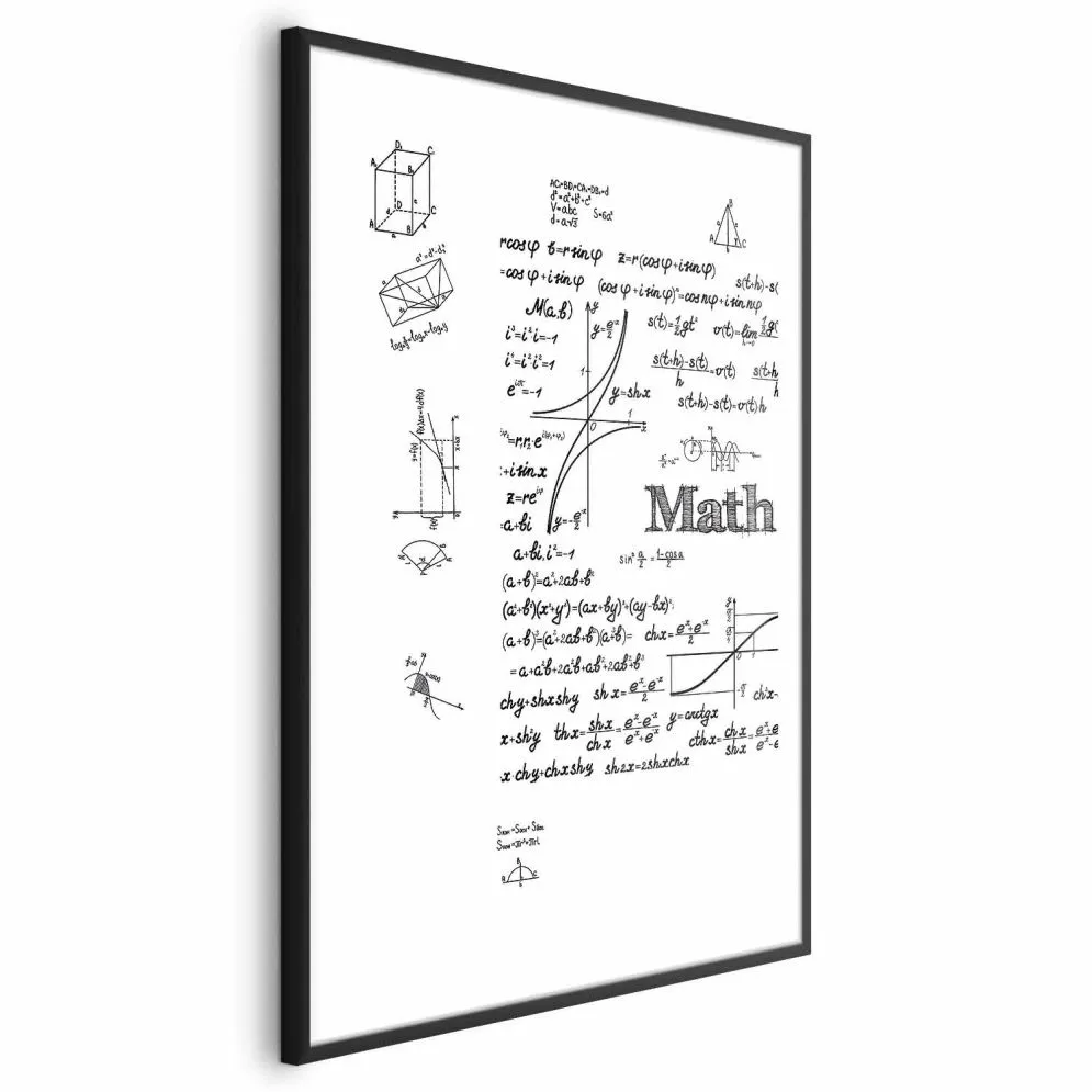 Plakat Matematyka 60x90 cm z ramą czarną z marginesem | MIRAT.