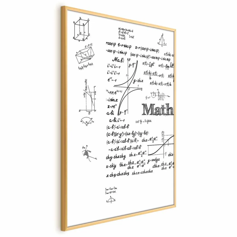 Plakat Matematyka 29,7x42 cm z ramą złotą bez marginesu | MIRAT.