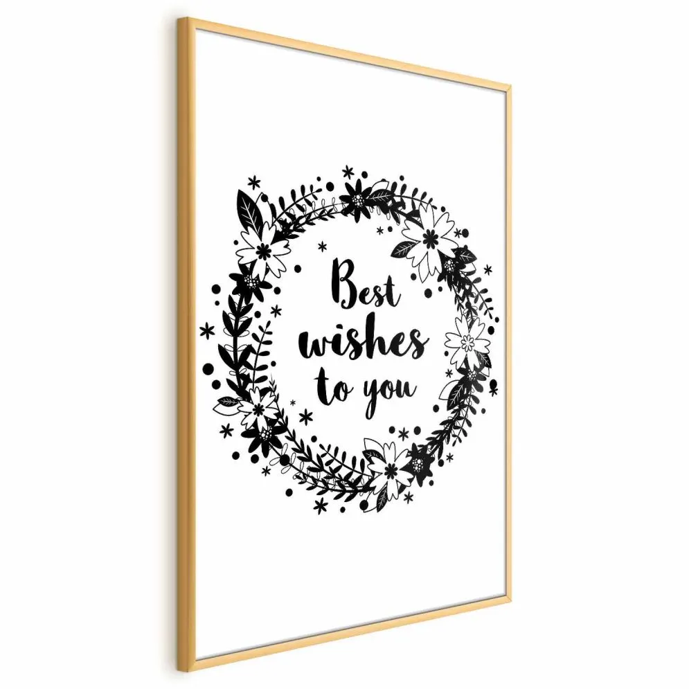 Plakat Black letters 21x30 cm z ramą czarną bez marginesu | MIRAT.