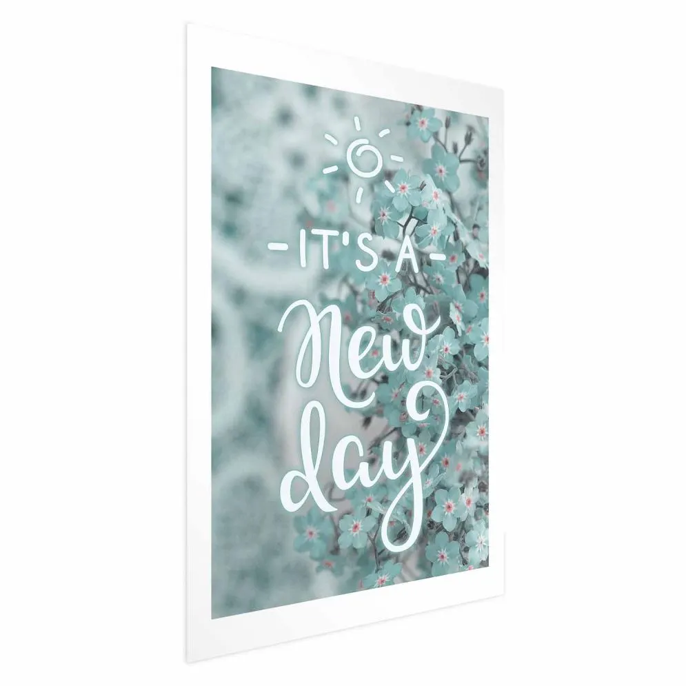 Plakat New day 21x30 cm bez ramy z marginesem | MIRAT.