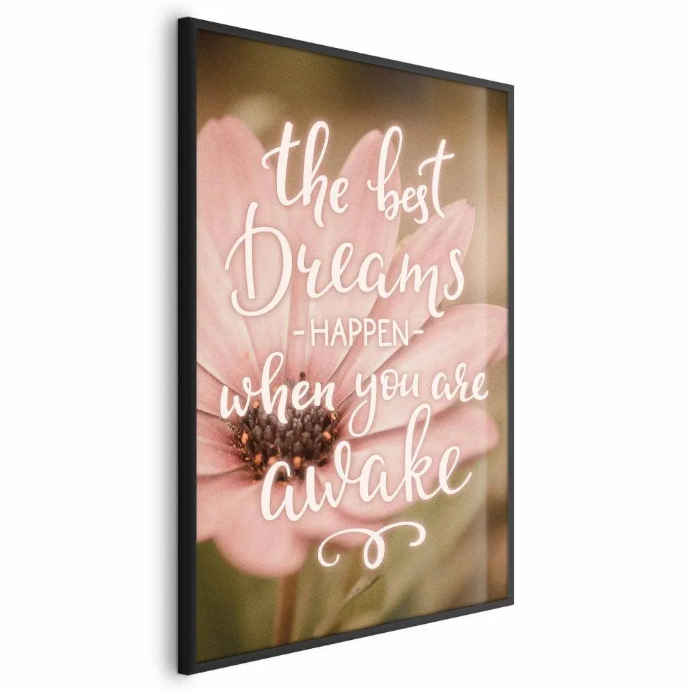 Plakat Best dreams 60x90 cm z ramą czarną bez marginesu | MIRAT.