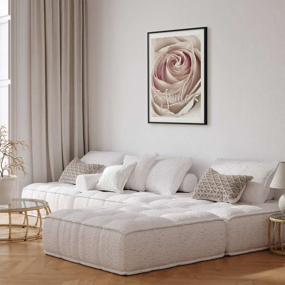 Plakat Uśmiechnij się 21x30 cm z ramą czarną z marginesem | MIRAT.