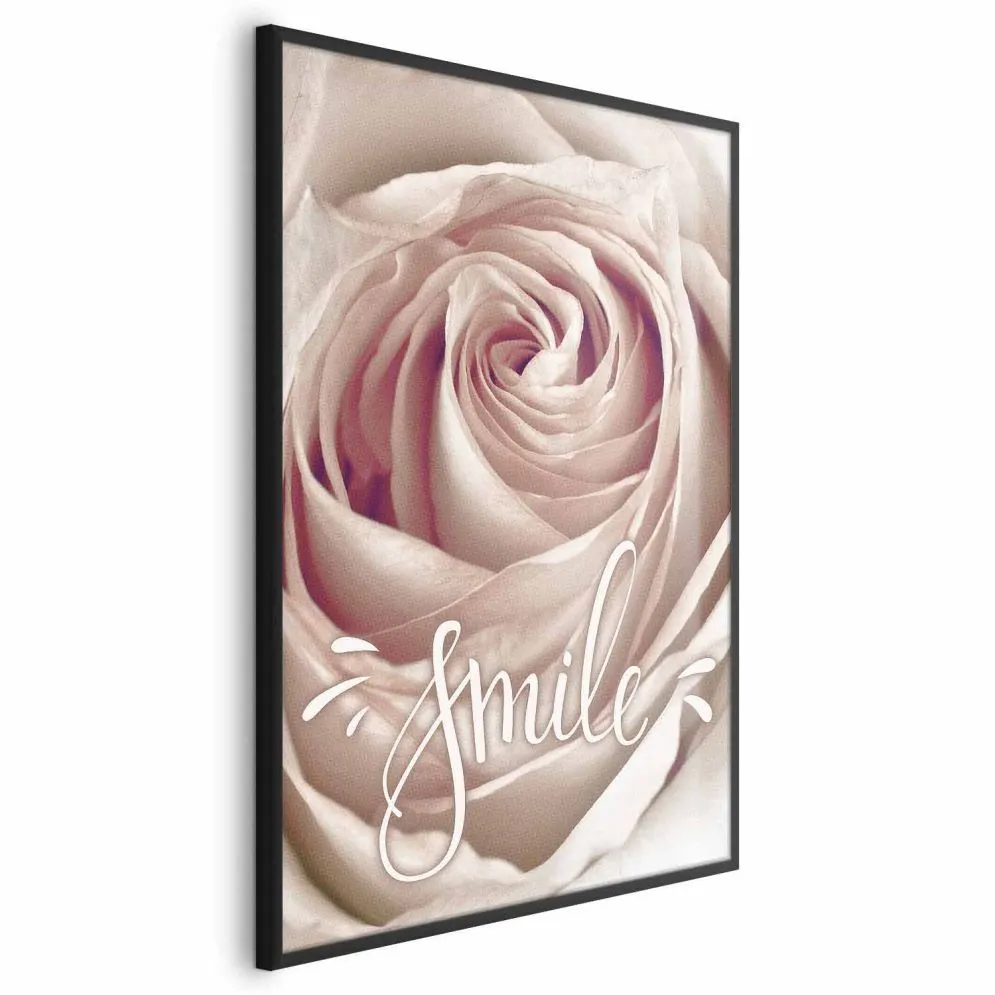 Plakat Uśmiechnij się 40x60 cm z ramą czarną bez marginesu | MIRAT.