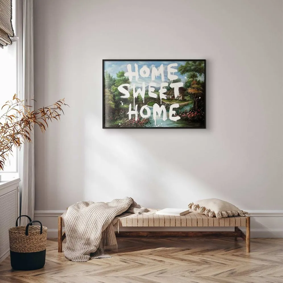 Plakat Wymarzony dom 90x60 cm z ramą czarną bez marginesu | MIRAT.