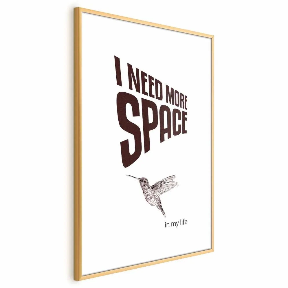 Plakat More Space 21x30 cm z ramą złotą z marginesem | MIRAT.