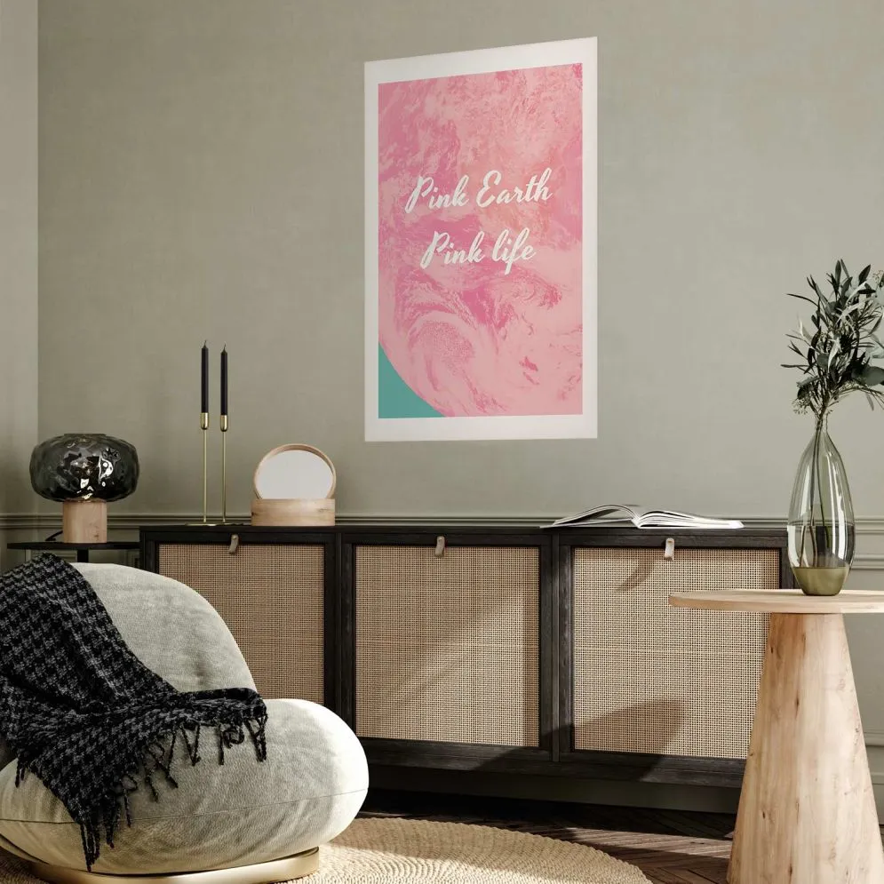 Plakat Pink Earth 60x90 cm bez ramy z marginesem | MIRAT.