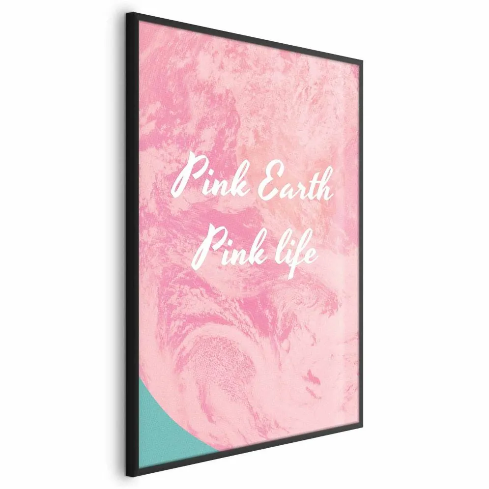 Plakat Pink Earth 40x60 cm z ramą czarną bez marginesu | MIRAT.