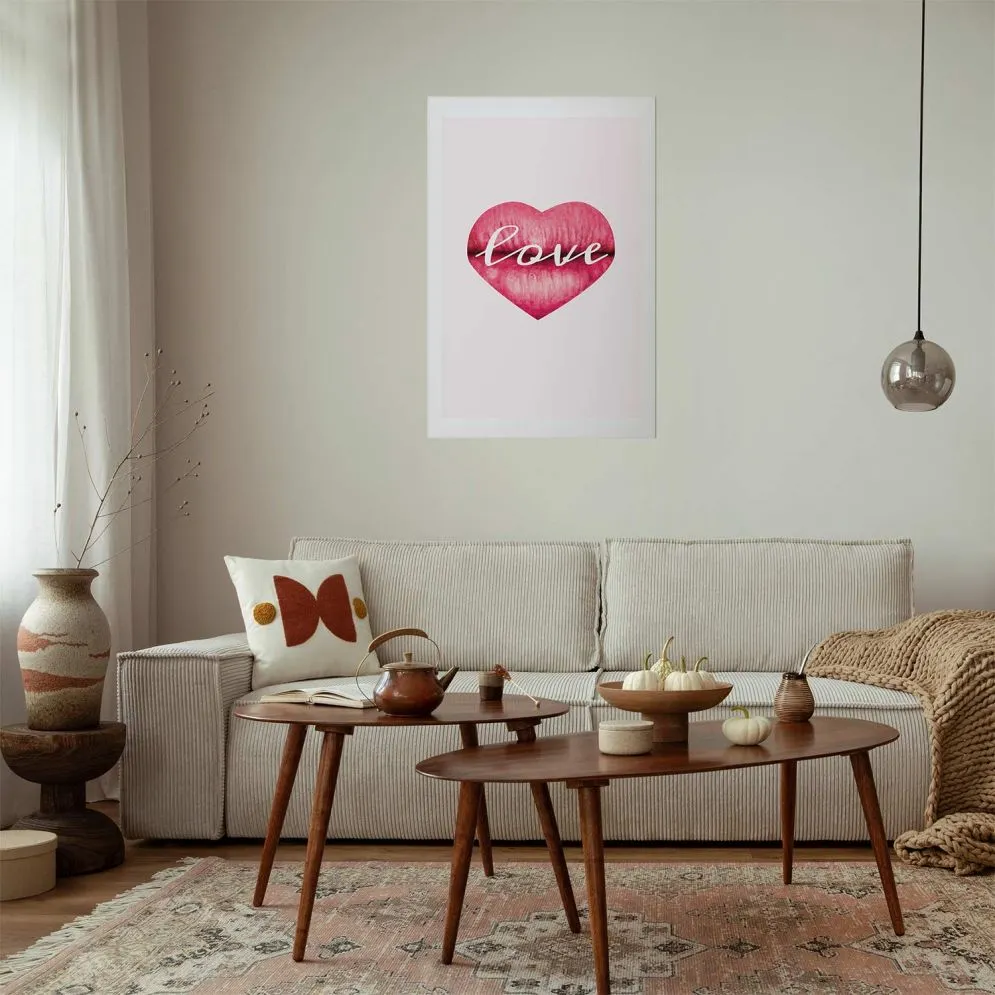 Plakat Miłosne usta 60x90 cm bez ramy z marginesem | MIRAT.